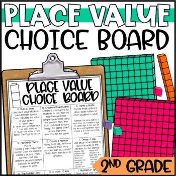 Preview of Place Value Math Menu or Choice Board - Place Value Activities