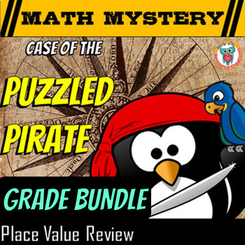 Preview of Place Value Math Mystery Differentiated GRADE Bundle (1st - 6th Grade Editions)