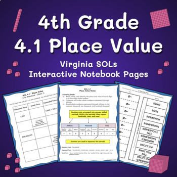 Preview of Place Value Math SOL 4.1 Interactive Notebook