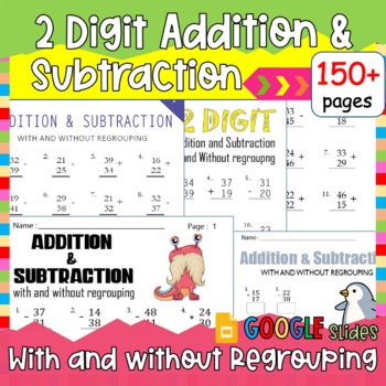 Place Value Math Worksheets, 2 Digit Addition and Subtraction With ...