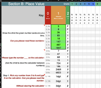 Preview of Place Value Maths Interview: Assessment & data collection (MOIRAA) W Printable's