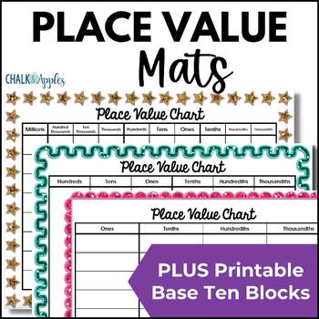 Preview of Place Value Charts - Printable Place Value Mats & Base Ten Blocks