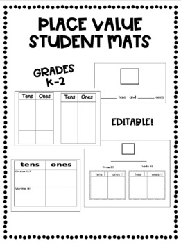 Preview of Place Value Mats for First Grade