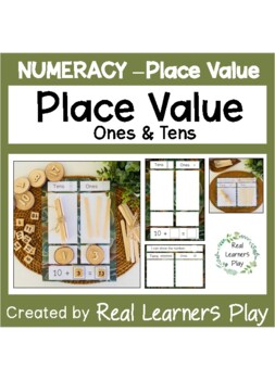 Preview of Place Value Mats (tens & ones) with Real Photograph Nature Background