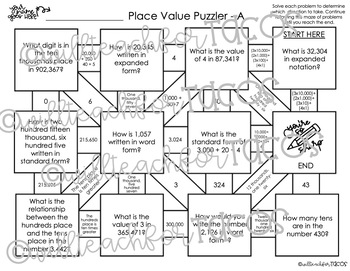 Place Value Maze 3.2A by Will Teach For Tacos | TPT