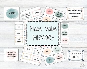 Preview of Place Value Memory Game Bundle
