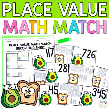 Preview of Place Value Memory Match Math Game 1st Grade Math Centers Activity