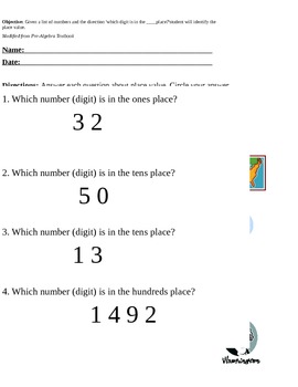 Preview of Place Value; Modified Curriculum for Special Ed, Number Relationships