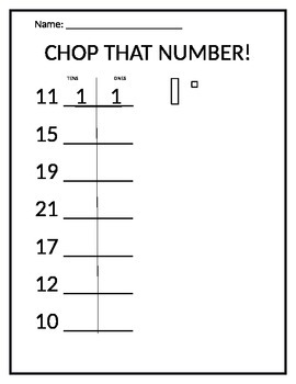 Preview of Place Value Morning Work "Chop That Number"