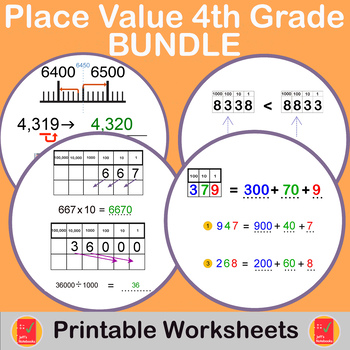 Preview of Place Value - Multi-Digit Whole Numbers - 4th Grade Math BUNDLE