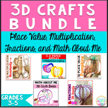 Preview of Place Value, Multiplication, Fractions, Math About Me BUNDLE