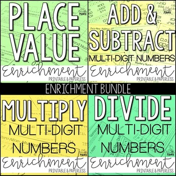 Preview of Place Value & Whole Number Operations Math Logic Puzzles & Enrichment Activities