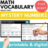 Math Vocabulary 5-Digit Mystery Numbers - Problem-Solving,