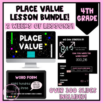 Preview of Place Value, Number Forms, Compare Numbers BUNDLE | NearPod and PPT Slides