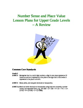 Preview of Place Value & Number Sense Lesson Plans for Upper Grade Levels
