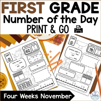Preview of Place Value Number Sense Practice | Number of the Day First Grade November