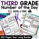 Third Grade Math Activities Number of the Day Worksheets Bundle