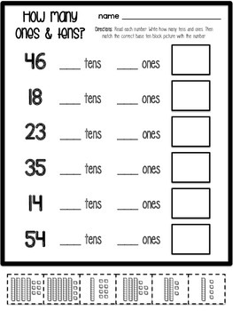 Place Value: Ones and Tens Practice by First Grade Fancy | TpT