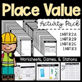 Place Value Pack | Math Centers, Games, and Worksheets | 1.NBT.B