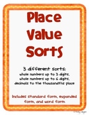 Place Value Pack - Three Sorts in One!