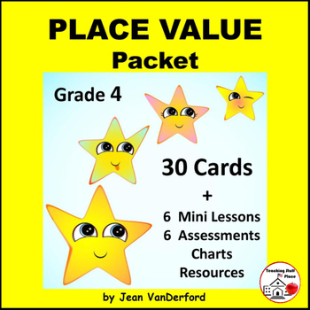 Preview of PLACE VALUE | Packet | Mini Lessons | Assessments | MATH Task Cards Gr 4-5