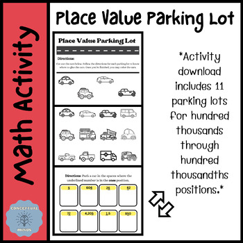 Preview of Place Value Parking Lot Activity