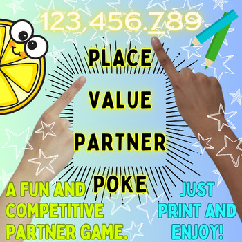Preview of Place Value Partner Poke Race with Decimals - A FUN Review Game Activity