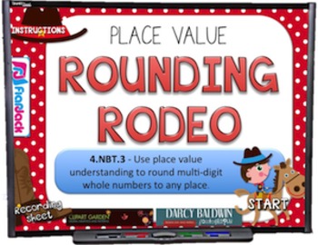 Preview of Place Value Partners: Rounding Rodeo PowerPoint Game FREEBIE