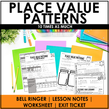 Preview of Place Value Patterns (10 Times as Much) Lesson | Google Slides, Notes, Worksheet