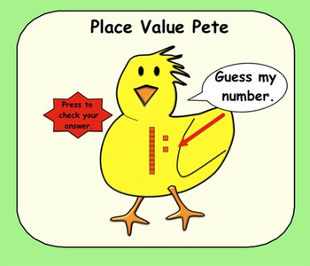 Preview of Place Value Pete: Interactive Smartboard Game and Printables for Gr. 1