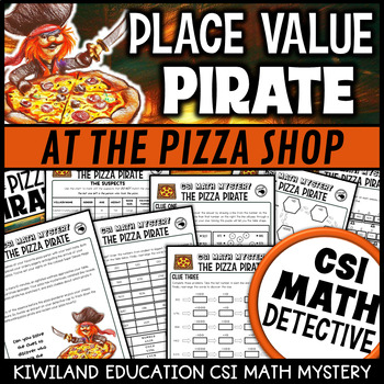 Preview of Place Value Pirate CSI Math Mystery Detective for Fun Back To School Math Game