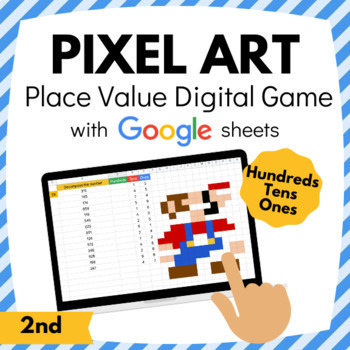 Preview of Place Value Pixel Art (3 Digits) │Distance Learning