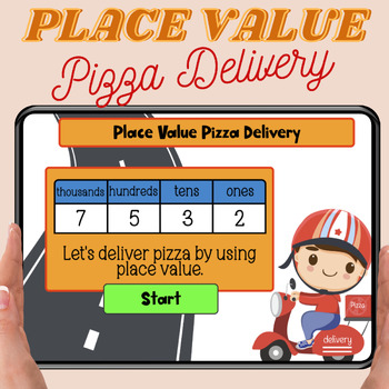 Preview of Place Value Pizza Delivery BOOM Cards