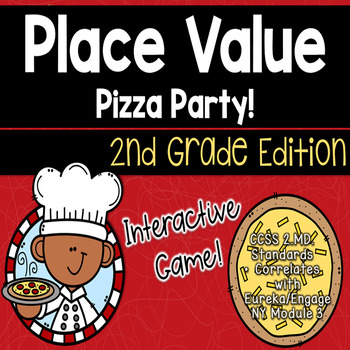 Preview of Place Value Pizza Party! INTERACTIVE GAME! / Distance Learning