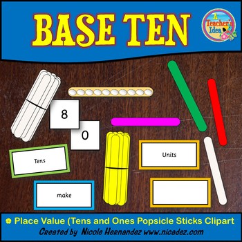 Preview of Place Value Popsicle Sticks Clipart