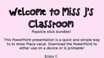 Preview of Place Value Popsicle sticks!