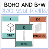 Boho Place Value Posters (Includes PDF, Editable Google Sl