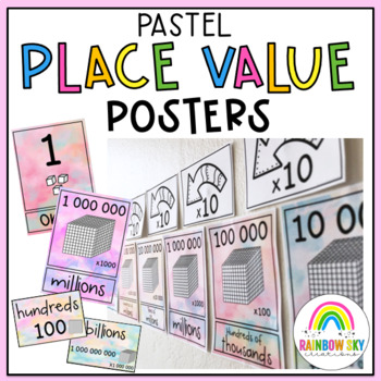 Preview of Place Value Posters / Interactive Place Value Chart {Pastel theme}