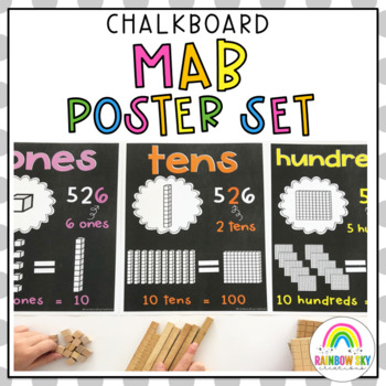 Preview of Place Value Posters / MAB Posters {Chalkboard theme}