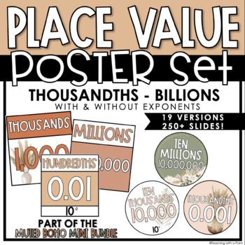 Preview of Place Value Posters | MUTED NEUTRAL BOHO