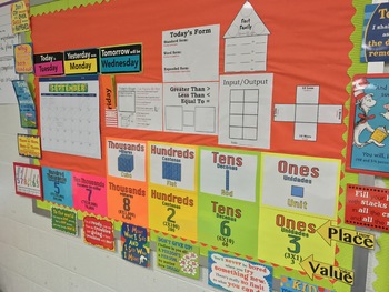 Preview of Place Value Posters & Math Wall Calendar | EDITABLE & Bilingual