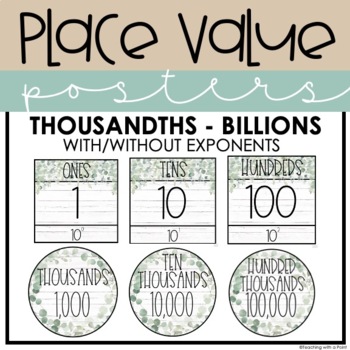 Preview of Place Value Posters | Thousandths - Billions