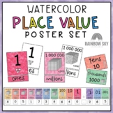 Place Value Posters Watercolor theme