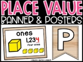 Place Value Posters and Banners | Light Wood Classroom Decor