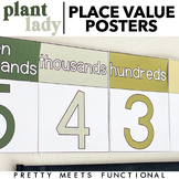 Place Value Posters for Math - Boho Plant Classroom Decor