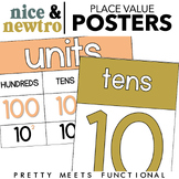 Place Value Posters for Math in Boho Retro Theme