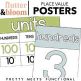 Place Value Posters for Math in Groovy Retro Theme
