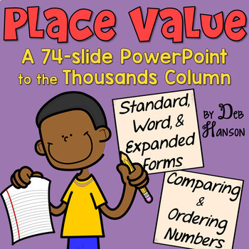 Preview of Place Value PowerPoint Lesson with Practice Exercises for 3rd grade