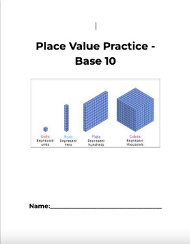 Preview of Place Value Practice - Base 10