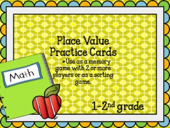 Preview of Place Value Practice Game/ Center for 1-2nd grade